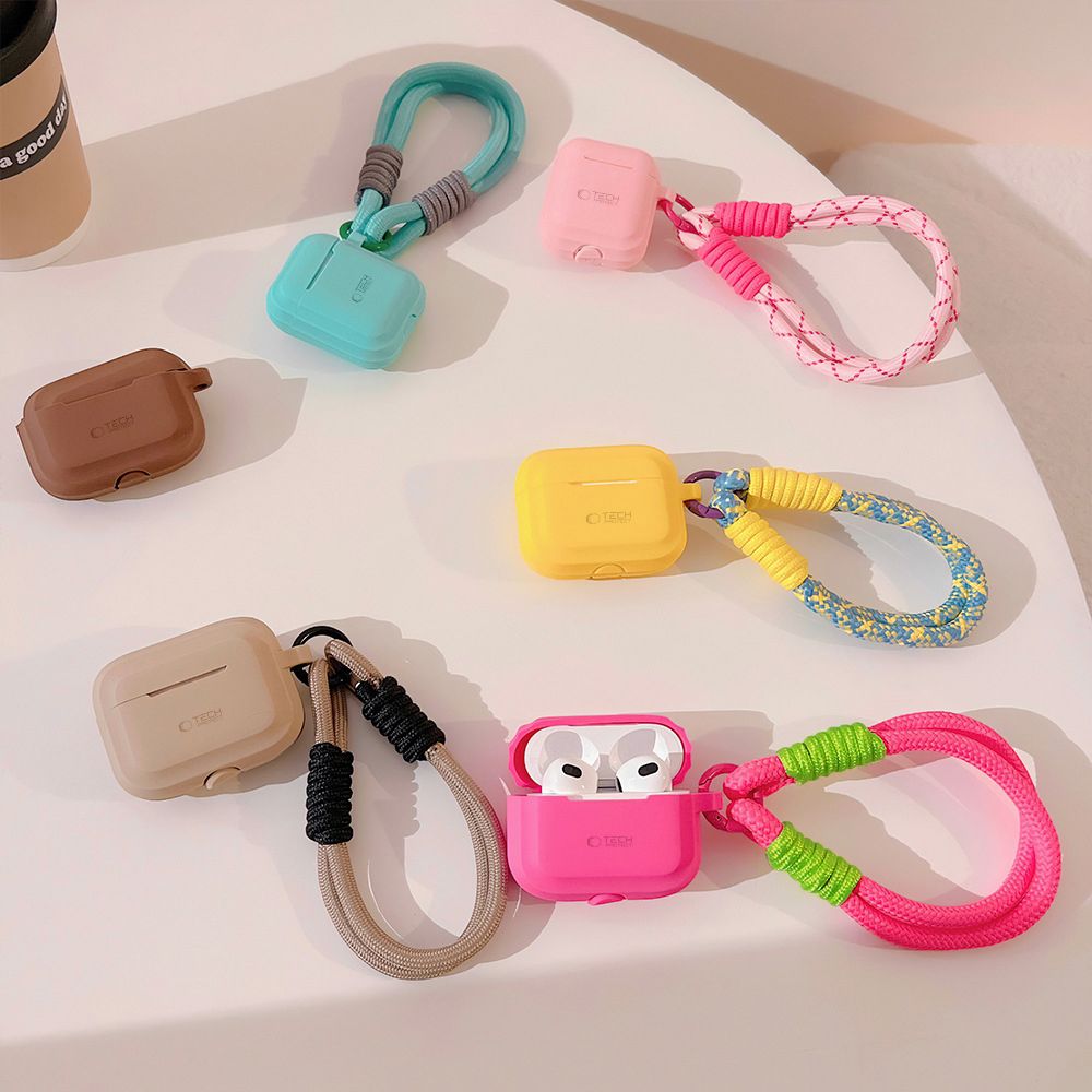 Чехол Tech-Protect для Apple AirPods Pro 1 / 2 Silicone Rope, светло-коричневый