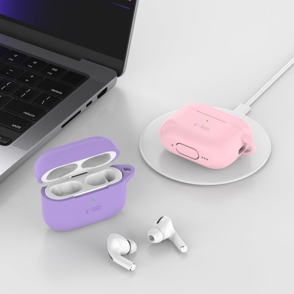 Tech-Protect Silicone Hook case for Apple AirPods Pro 1 / 2 - purple