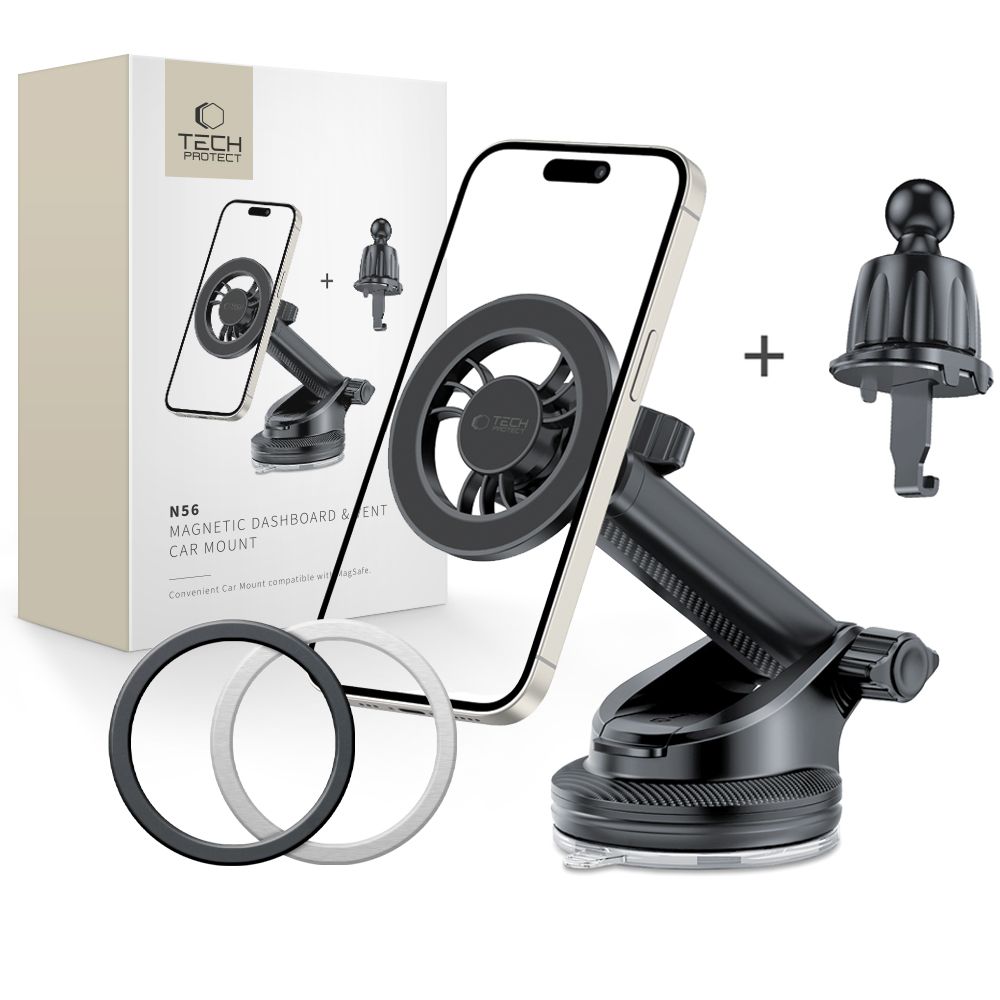 Tech-Protect N56 Magnetic Car Holder with MagSafe - Black