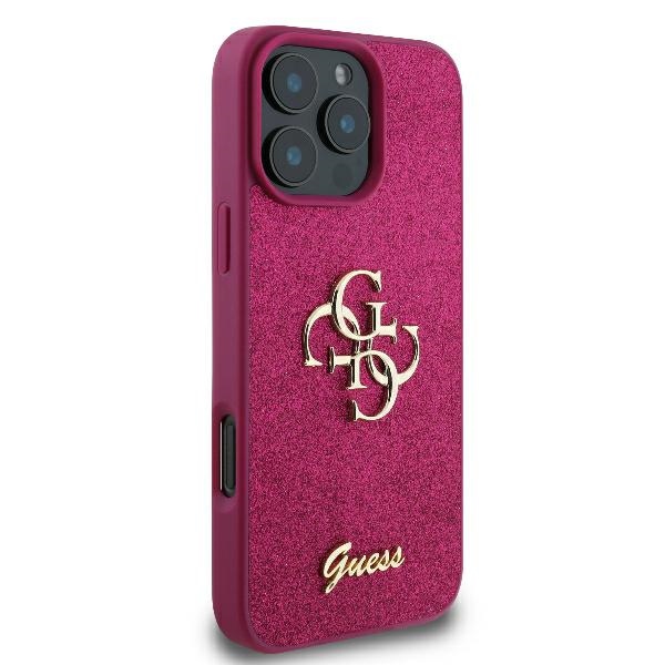 Чехол Guess Fixed Glitter Big 4G для iPhone 16 Pro Max - фиолетовый