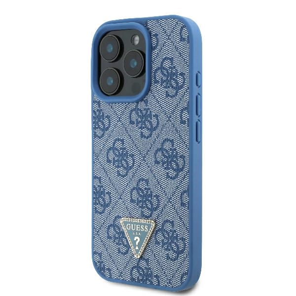 Guess iPhone 16 Pro Max Case Crossbody 4G Metal Logo, Blue