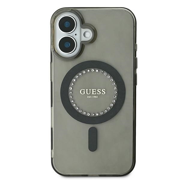 Guess iPhone 16 Plus Case IML Rhinestones MagSafe, Black