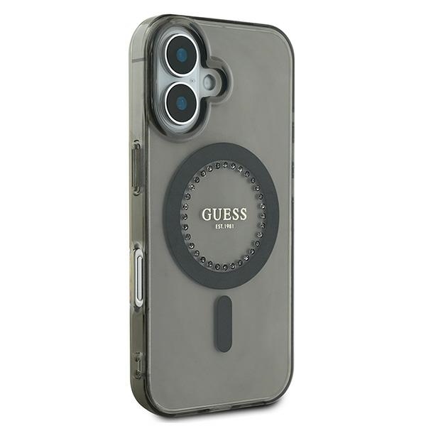 Guess iPhone 16 Plus Case IML Rhinestones MagSafe, Black