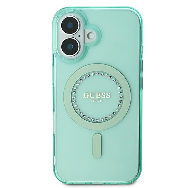 Guess iPhone 16 Case IML Rhinestones MagSafe, Green