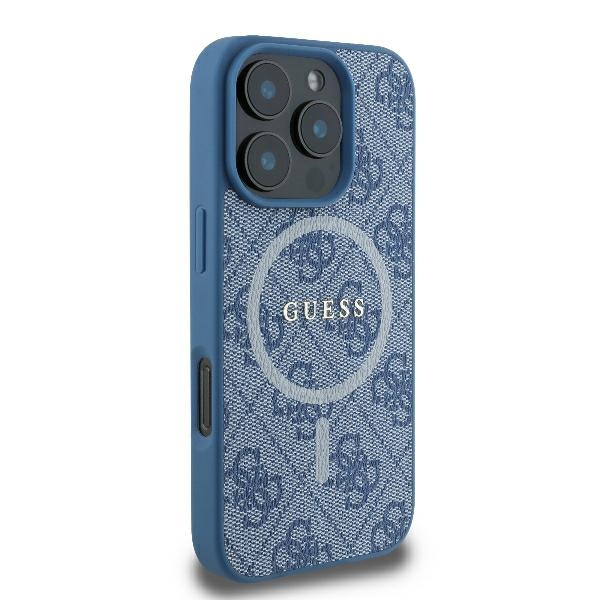 Guess 4G Ring Classic Logo MagSafe Case for iPhone 16 Pro Max - blue
