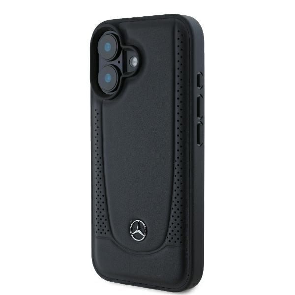Mercedes iPhone 16 Plus Case Leather Urban, Black