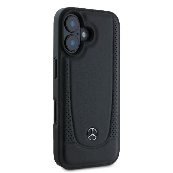 Mercedes iPhone 16 Plus Case Leather Urban, Black