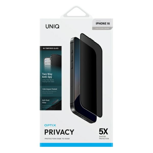 Закаленное стекло UNIQ Optix Privacy с аппликатором для iPhone 16