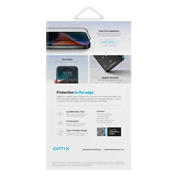 UNIQ Optix Vivid tempered glass with apliaktor for iPhone 16 Plus