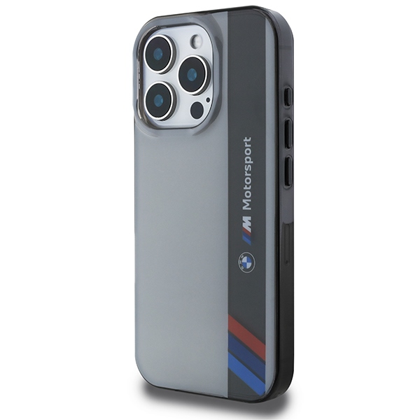 BMW iPhone 16 Pro Case Motorsport IML Vertical Stripe, Gray