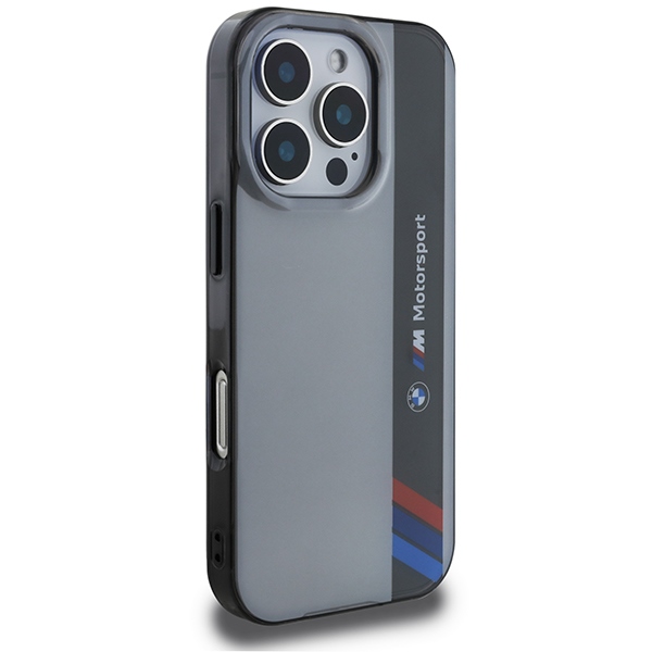 BMW iPhone 16 Pro Case Motorsport IML Vertical Stripe, Gray