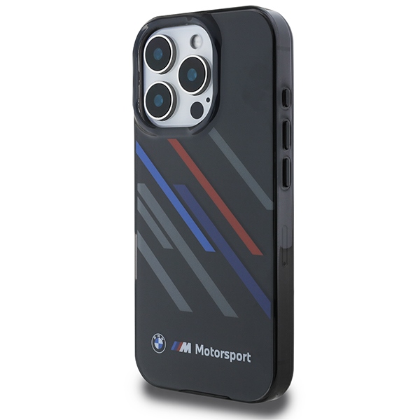 Чехол BMW для iPhone 16 Pro Motorsport IML Random Stripes, черный