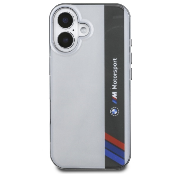 BMW iPhone 16 Case Motorsport IML Vertical Stripe, Gray