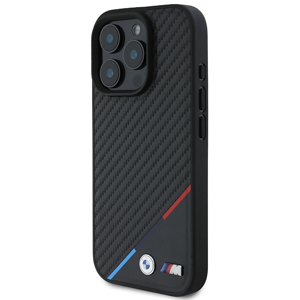 BMW M Carbon Tricolor Line MagSafe case for iPhone 16 Pro - black
