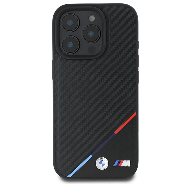 BMW M Carbon Tricolor Line MagSafe case for iPhone 16 Pro - black
