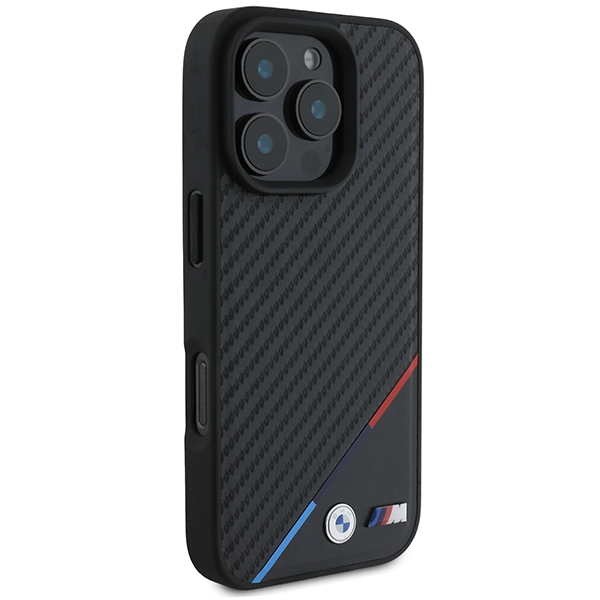 BMW M Carbon Tricolor Line MagSafe case for iPhone 16 Pro - black
