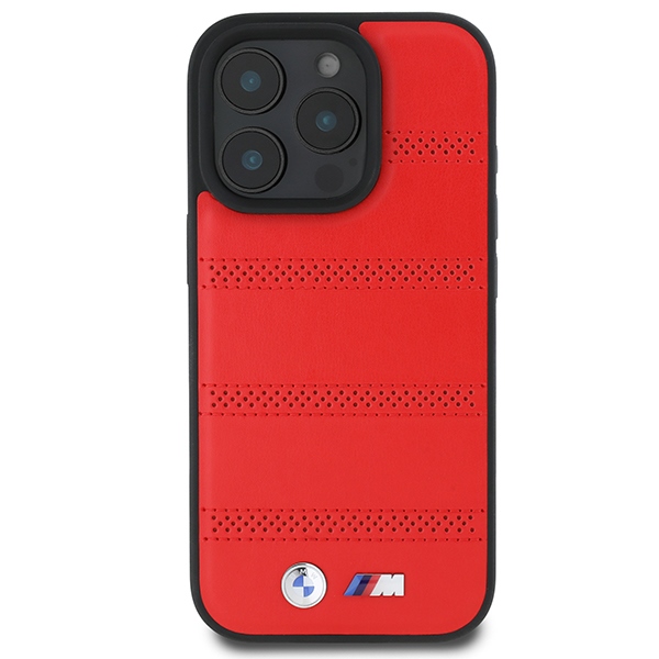 BMW iPhone 16 Pro vāciņš M Perforated And Stitched Line MagSafe, sarkans