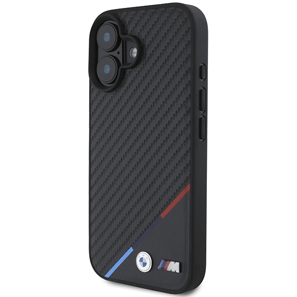 BMW M Carbon Tricolor Line MagSafe case for iPhone 16 - black
