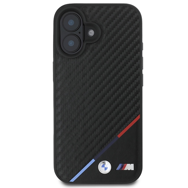 BMW M Carbon Tricolor Line MagSafe case for iPhone 16 - black