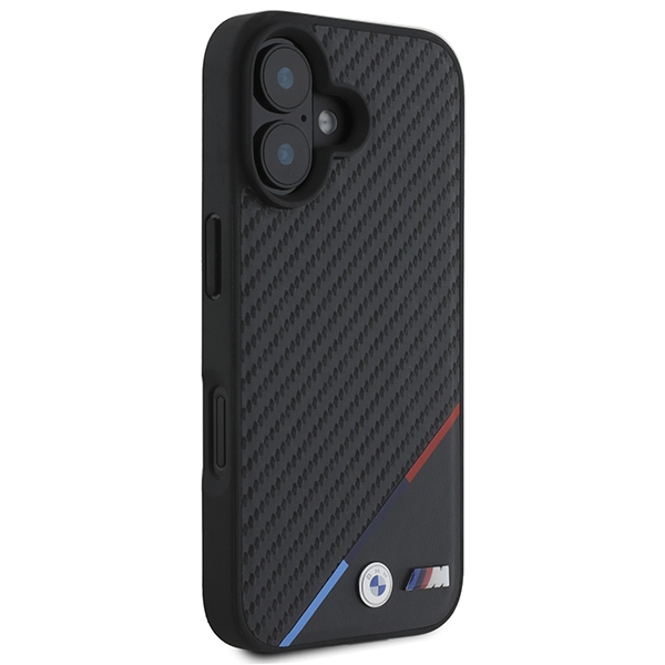 BMW M Carbon Tricolor Line MagSafe case for iPhone 16 - black
