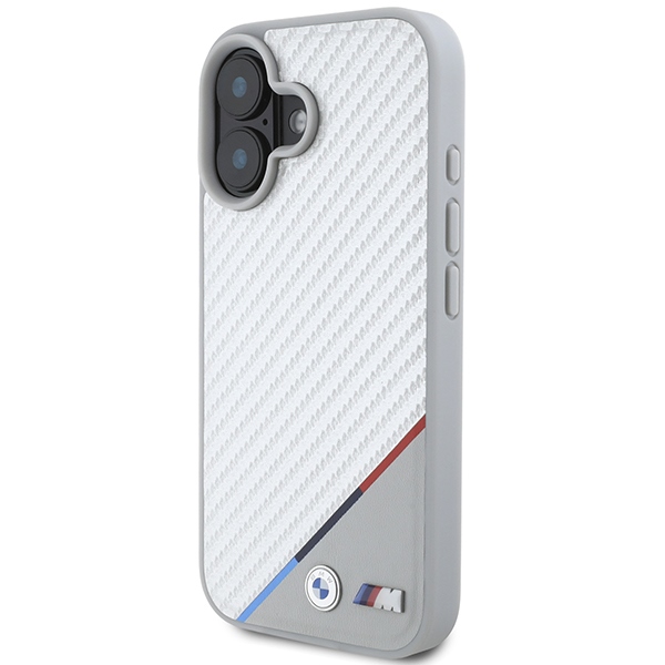 BMW iPhone 16 Case M Carbon Tricolor Line MagSafe, Gray