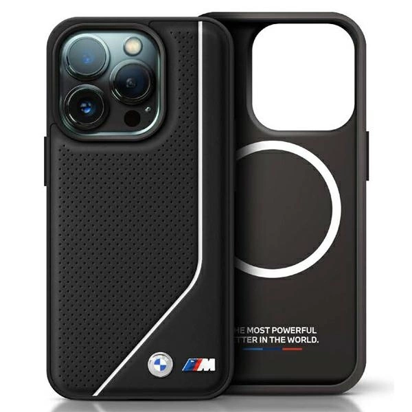 BMW M Perforated Twisted Line MagSafe Case for iPhone 16 Pro Max - black