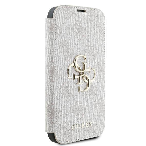 Apple iPhone 16 6.1\" Guess 4G Metal Logo Book Case Cover, Pink | Чехол для Телефона Кабура...