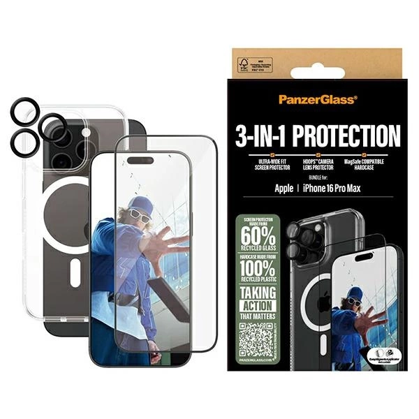 PanzerGlass 3-in-1 Protection Bundle for iPhone 16 Pro Max
