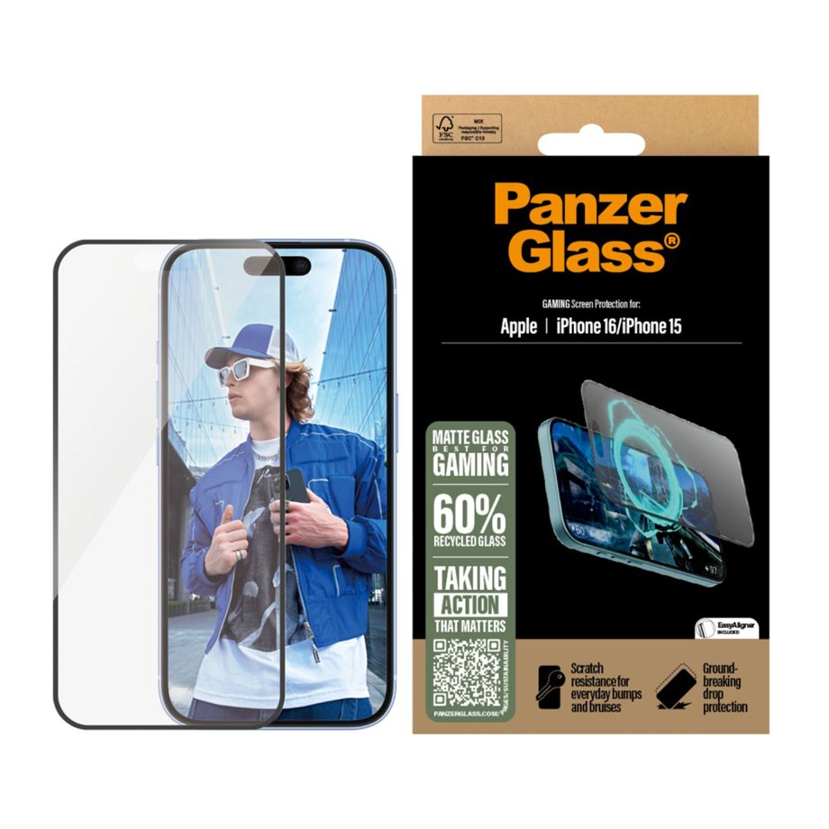 Защитное стекло Panzerglass для iPhone 16 Gaming Ultra-Wide Fit