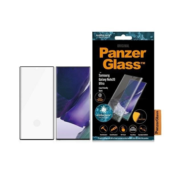 PanzerGlass Curved Super+ Antibacterial Tempered Glass for Samsung Galaxy Note 20 Ultra - Black