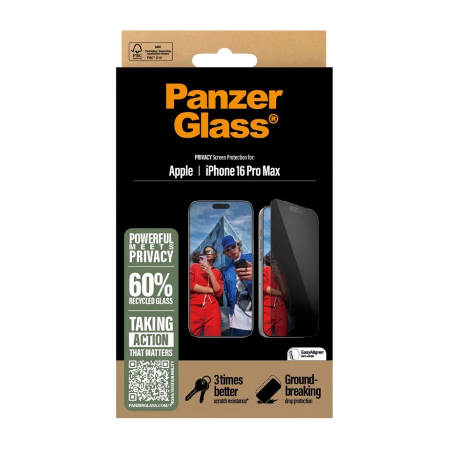 PanzerGlass iPhone 16 Pro Max Screen Protector Privacy Ultra-Wide Fit