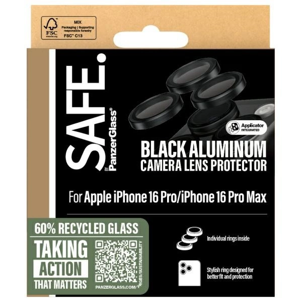 SAFE by PanzerGlass iPhone 16 Pro 6.3" / 16 Pro Max 6.9" Lens Protector black/black SAFE95891