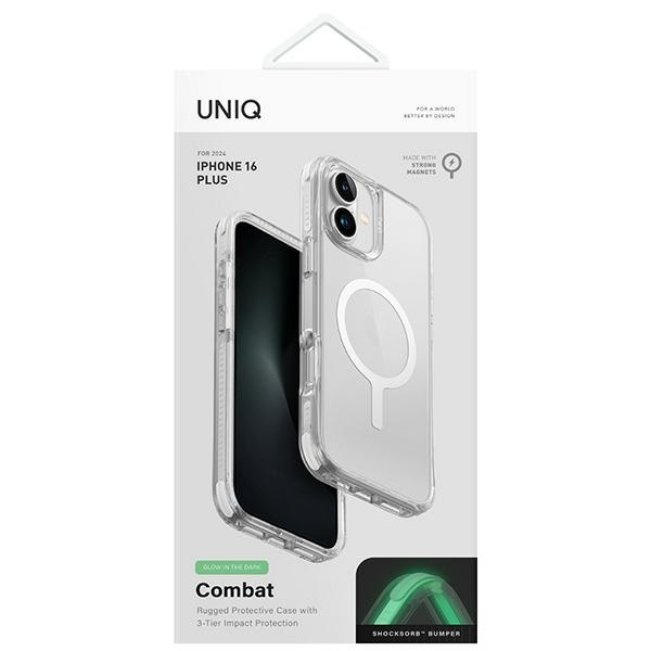 Uniq Combat iPhone 16 Pro 6.3" Magclick Charging case white/lume white