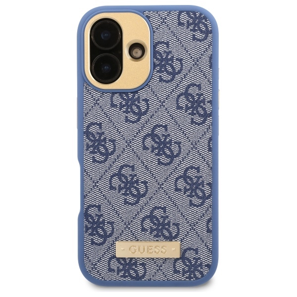 Guess iPhone 16 Plus Case 4G Logo Plate MagSafe, Blue