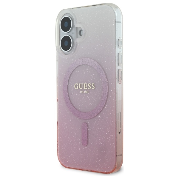 Guess iPhone 16 Plus Case IML Glitter Gradient MagSafe, Pink