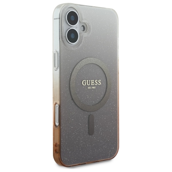 Guess iPhone 16 Plus Case IML Glitter Gradient MagSafe, Brown