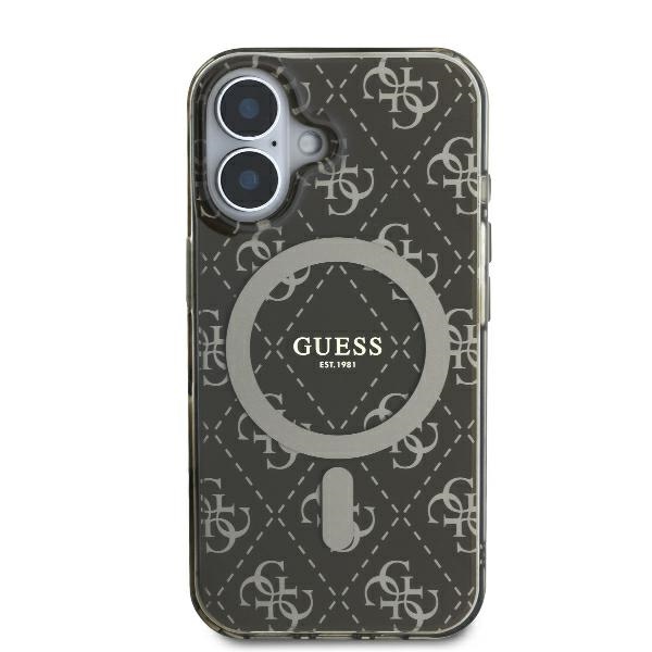 Guess iPhone 16 Plus Case IML 4G Background MagSafe, Brown