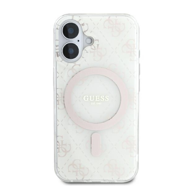 Guess iPhone 16 Plus vāciņš IML 4G Background MagSafe, balts