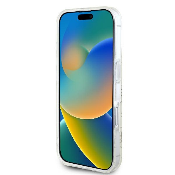 Guess iPhone 16 Plus vāciņš IML 4G Background MagSafe, balts