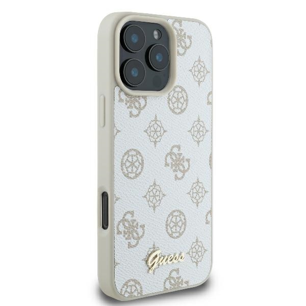 Guess iPhone 16 Pro Case Peony Script Logo MagSafe, White