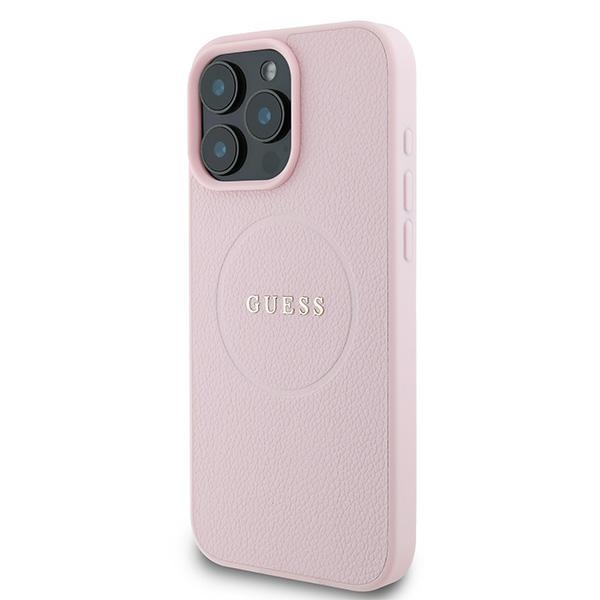 Guess iPhone 16 Pro Case Grained Ring MagSafe, Pink