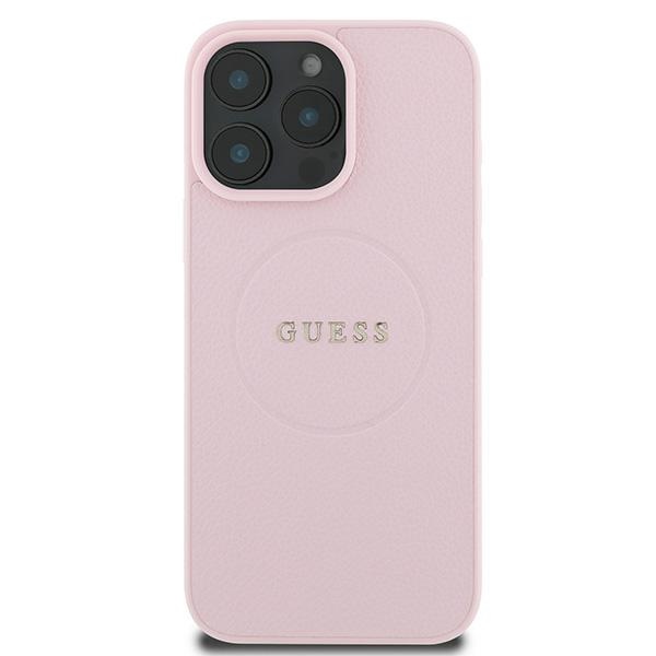 Guess iPhone 16 Pro Case Grained Ring MagSafe, Pink