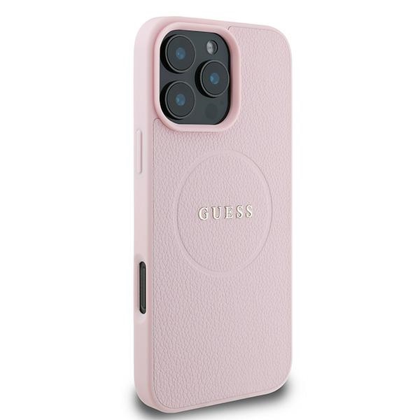 Guess iPhone 16 Pro Case Grained Ring MagSafe, Pink