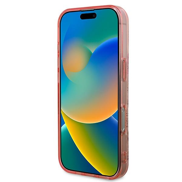 Чехол Guess IML Flower & Tonal Circle MagSafe для iPhone 16 Pro - розовый