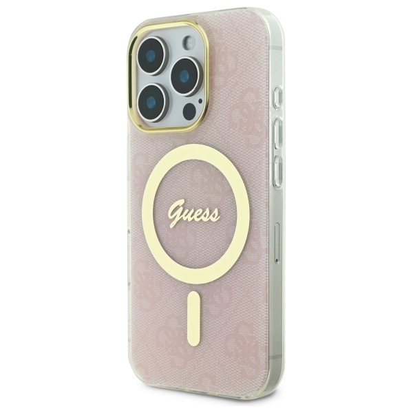 Guess iPhone 16 Pro Case IML 4G MagSafe, Pink