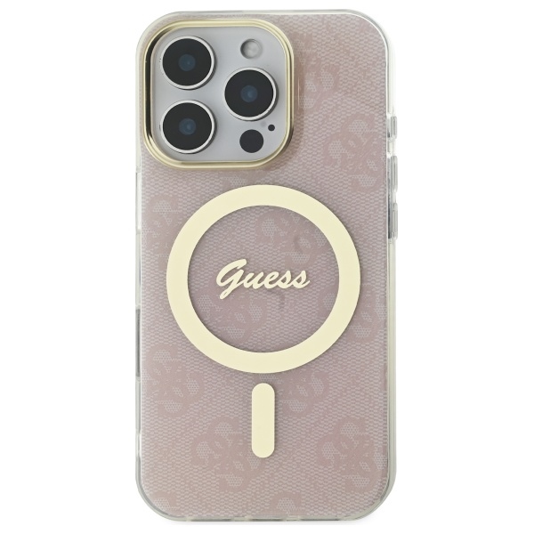 Guess iPhone 16 Pro Case IML 4G MagSafe, Pink