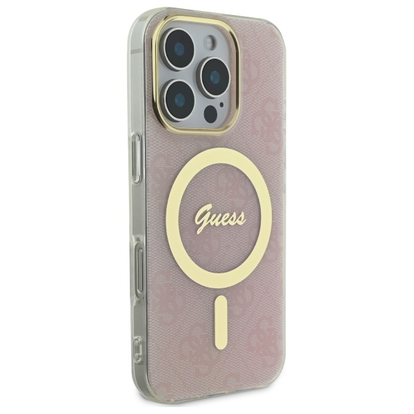 Guess iPhone 16 Pro Case IML 4G MagSafe, Pink