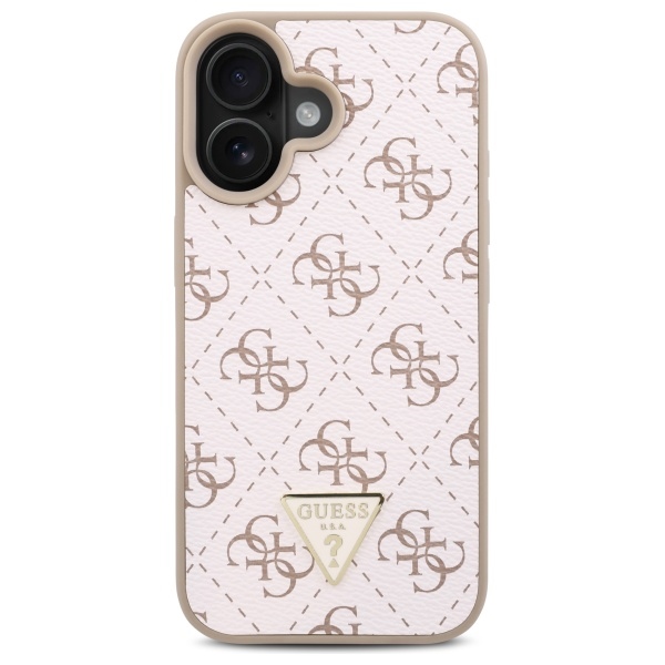 Guess iPhone 16 Case New 4G Triangle, White