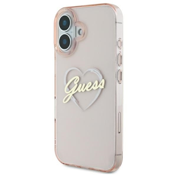 Guess IML Heart vāciņš Apple iPhone 16 - Rozā