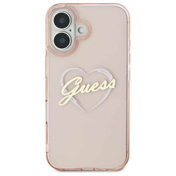 Guess IML Heart vāciņš Apple iPhone 16 - Rozā